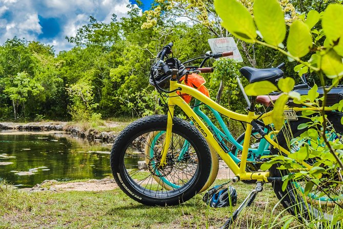 E-Bike Adventure in Cozumel - West Side Ride N' Snorkel - A brief pause at Cenote Aerolito de Paraiso